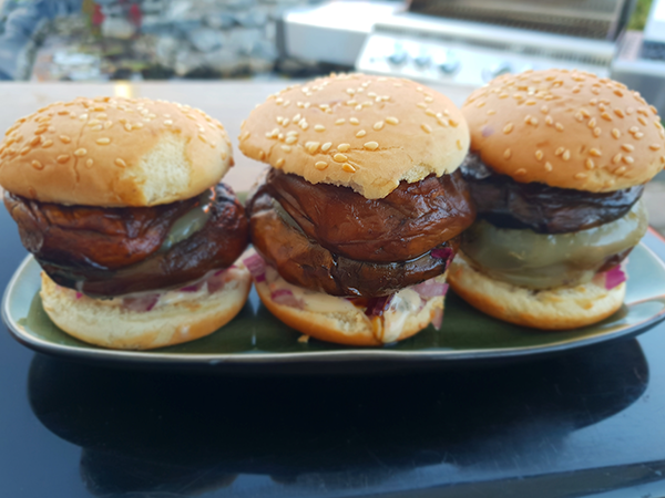 Champignon-Burger mit Harzer Käse